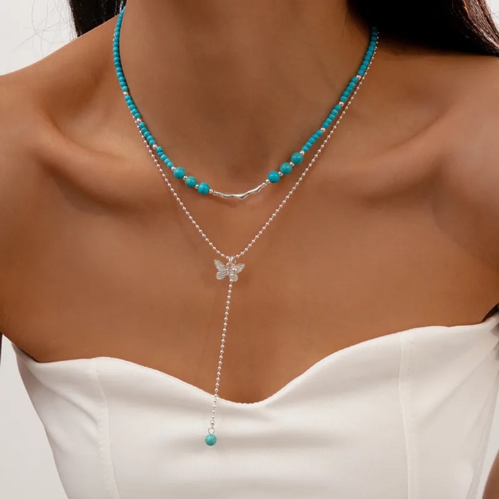 Beads-n-Butterfly Necklace Set!